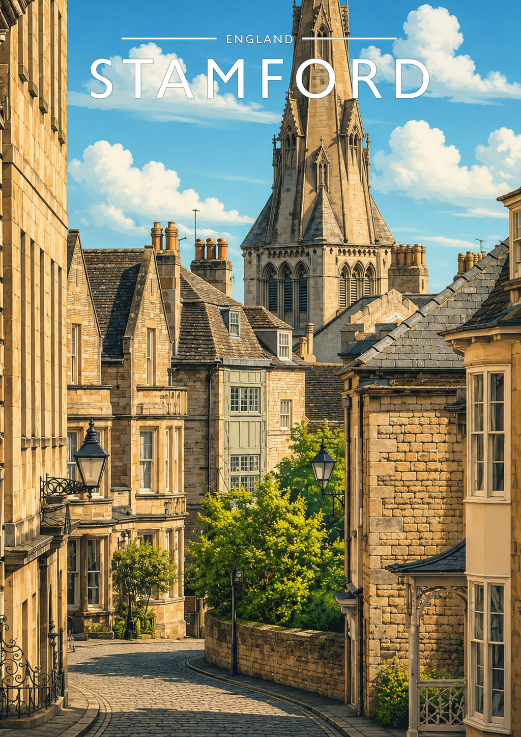 Stamford #13 Travel Poster - A4 travel poster print