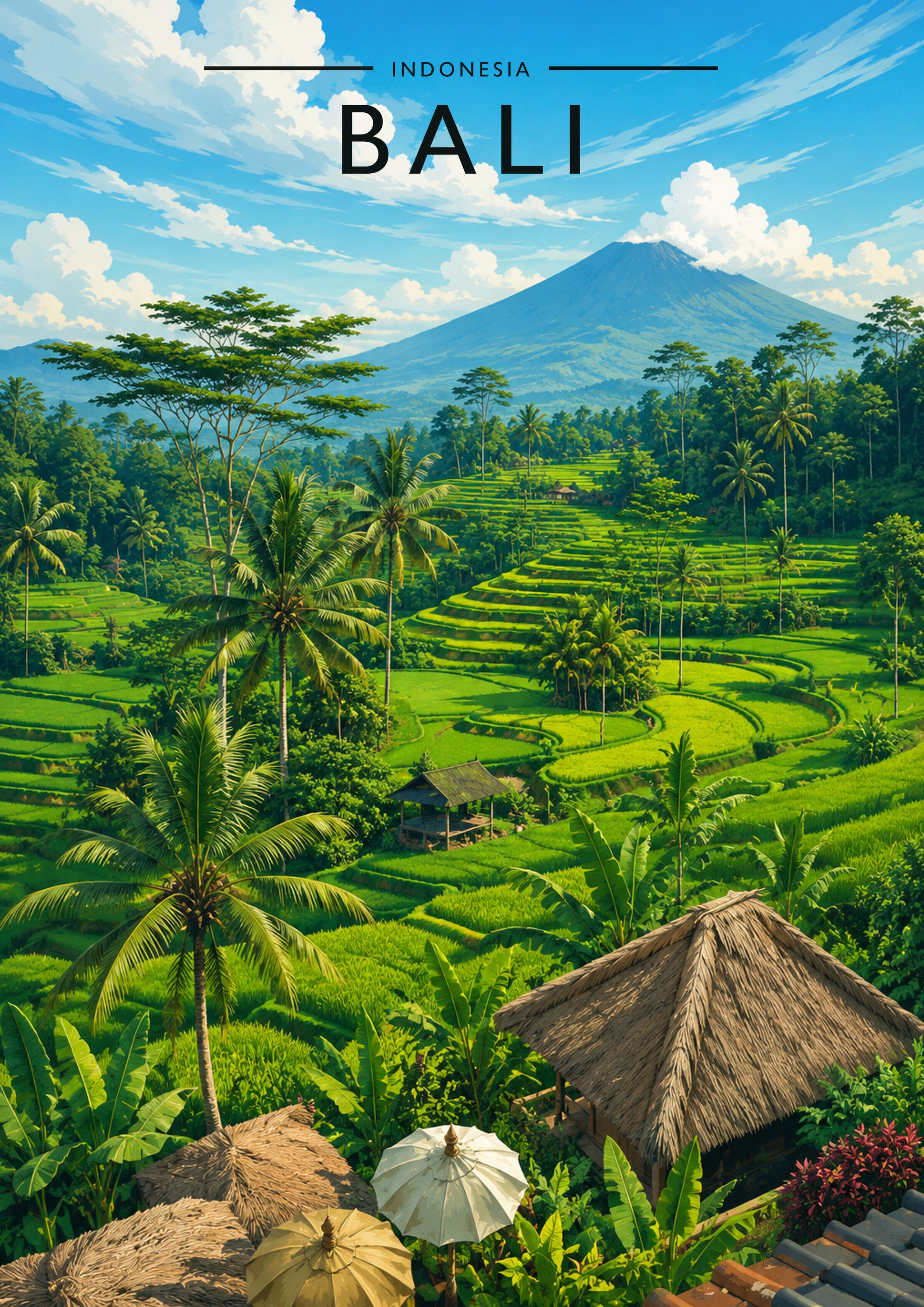 Bali Travel Poster - A4 travel poster print