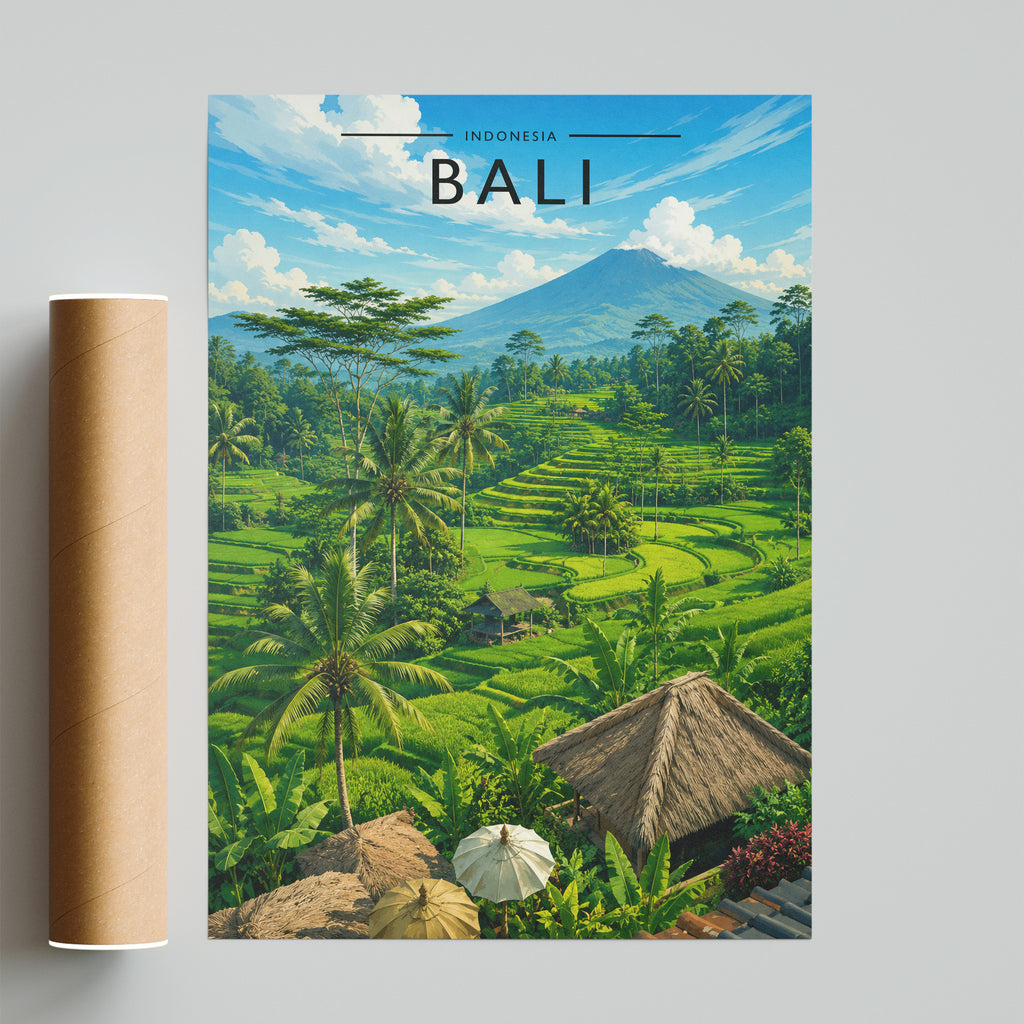 Bali Travel Poster - fine art print with shipping tube