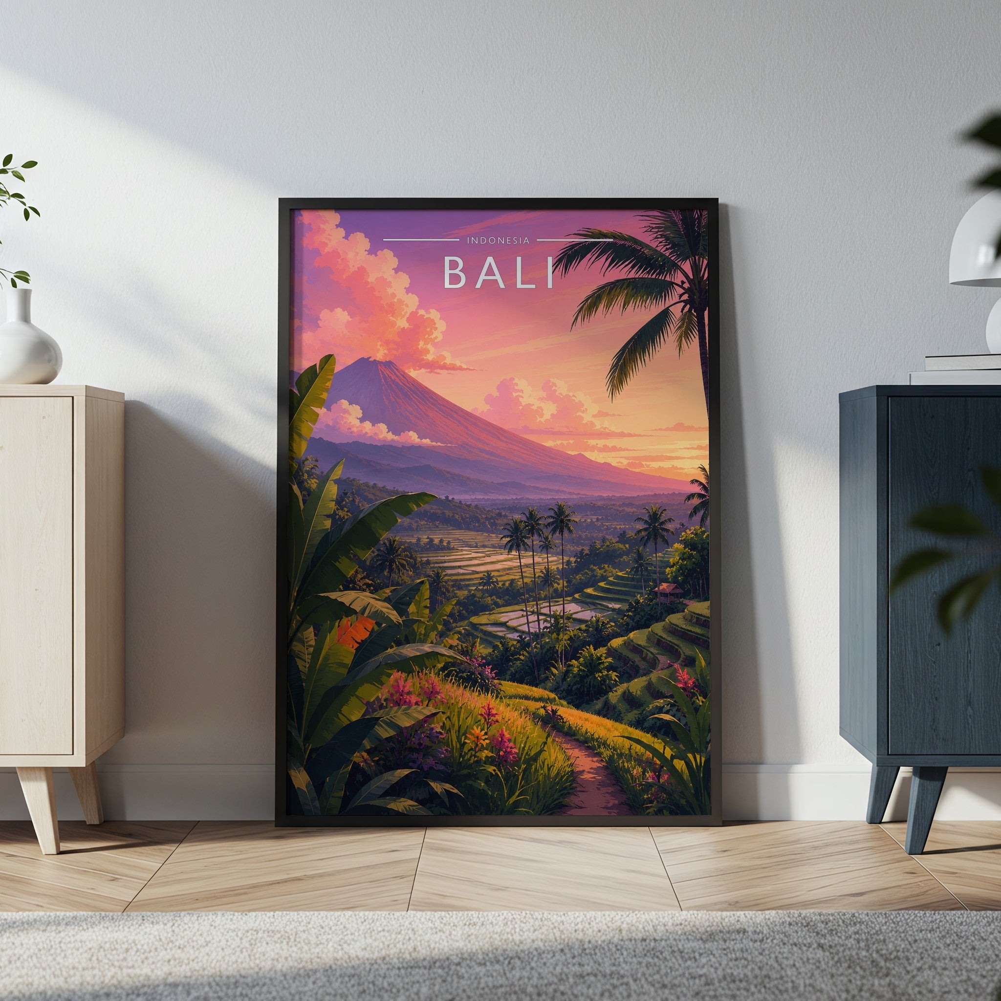 Bali #2 Travel Poster in a black frame