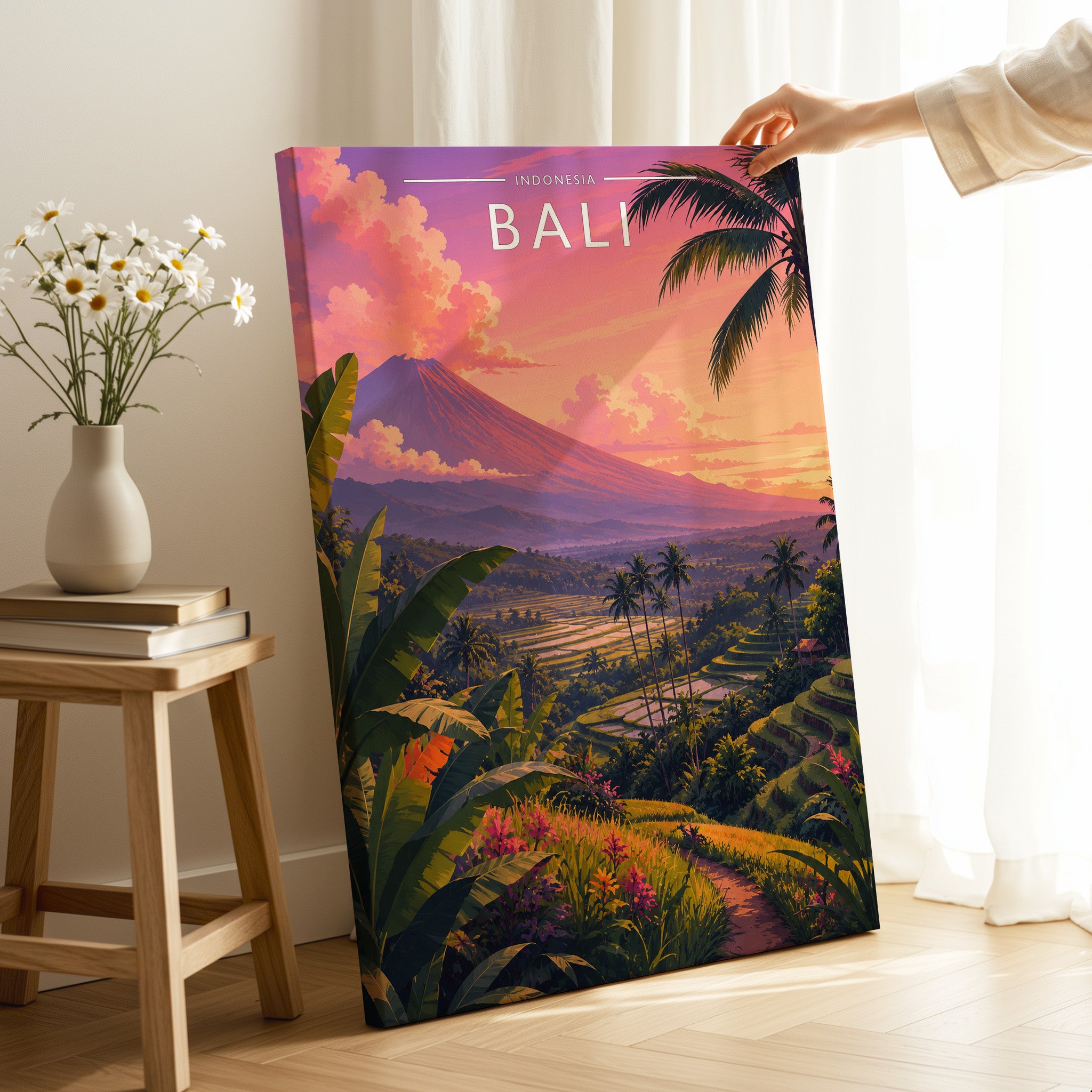 Bali #2 Travel Poster as a gallery-wrapped canvas