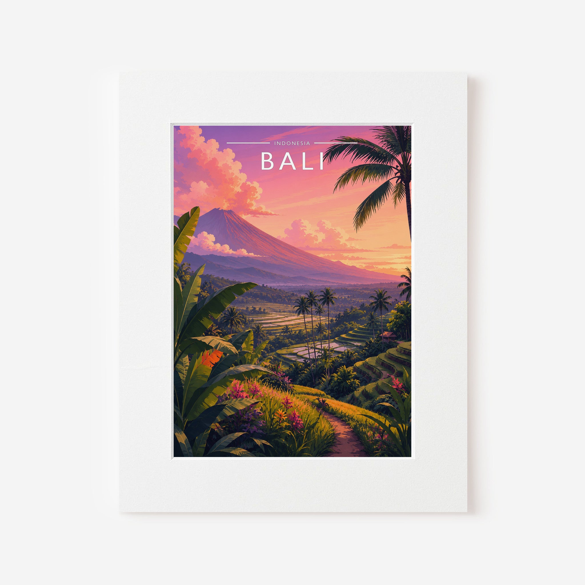 Bali #2 Travel Poster in a white mount