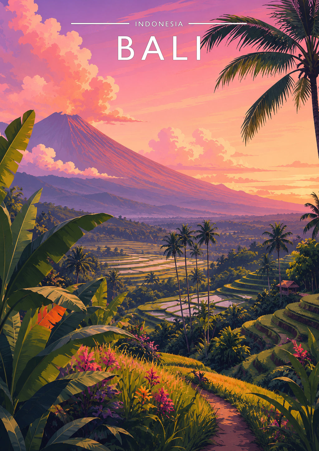 Bali #2 Travel Poster - A4 travel poster print