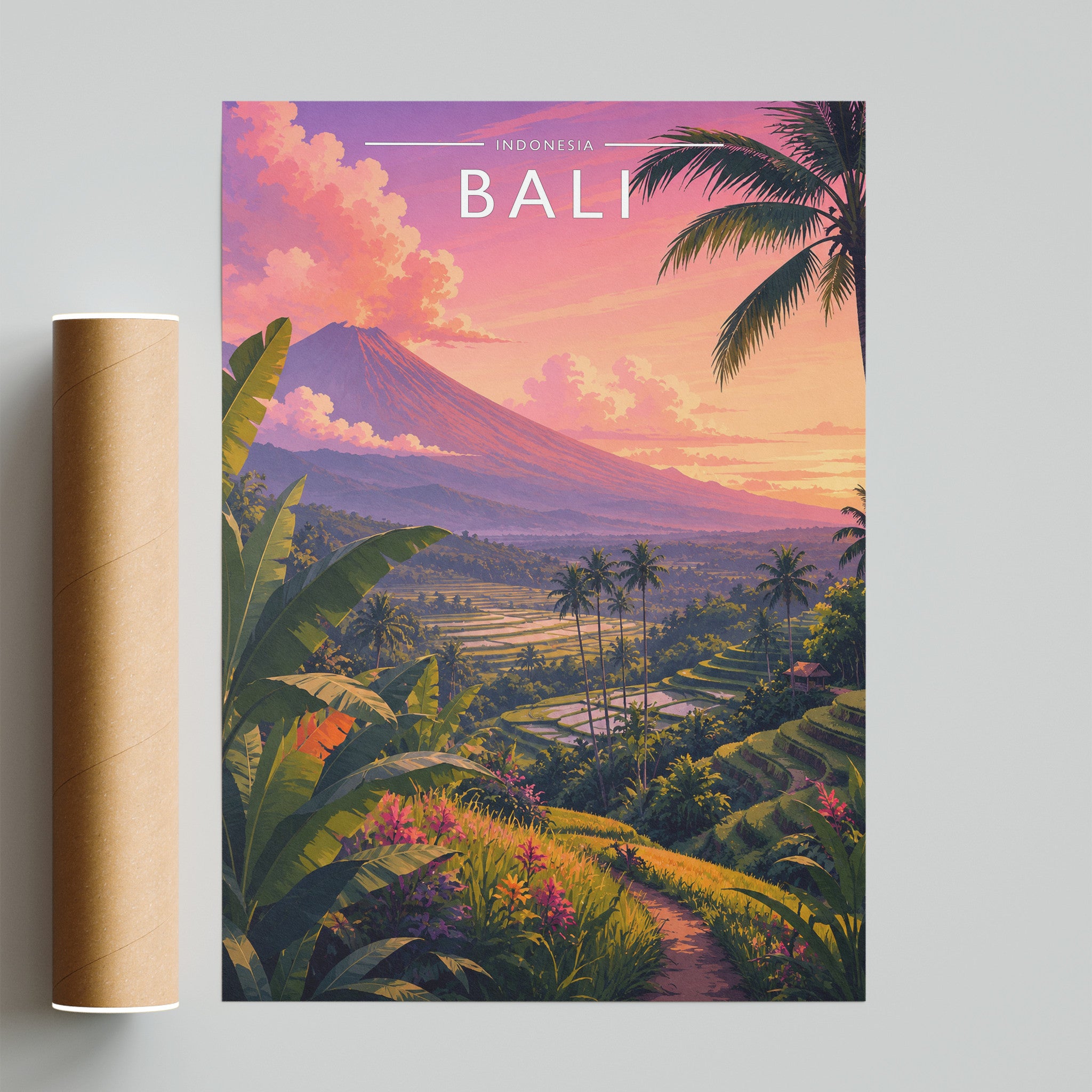 Bali #2 Travel Poster - fine art print with shipping tube
