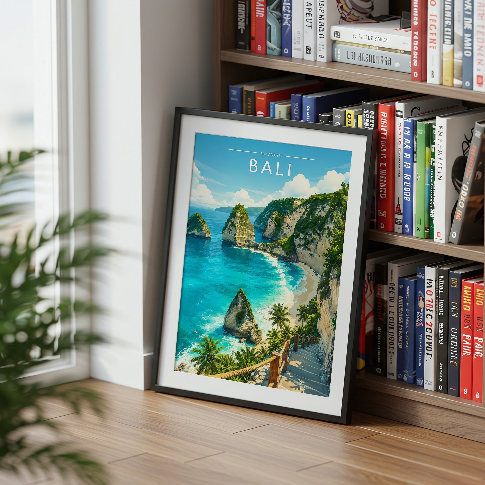 Bali #3 Travel Poster mounted in a black frame