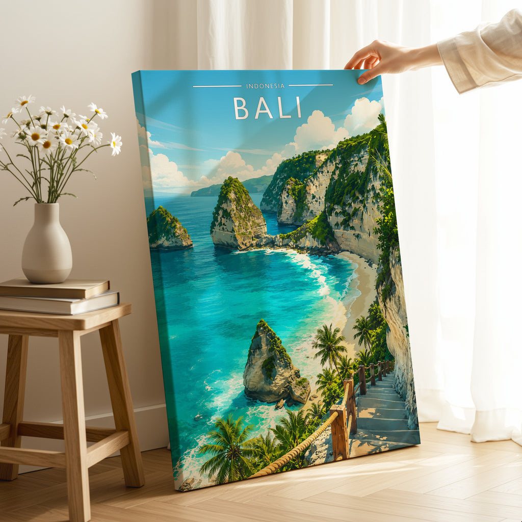 Bali #3 Travel Poster as a gallery-wrapped canvas