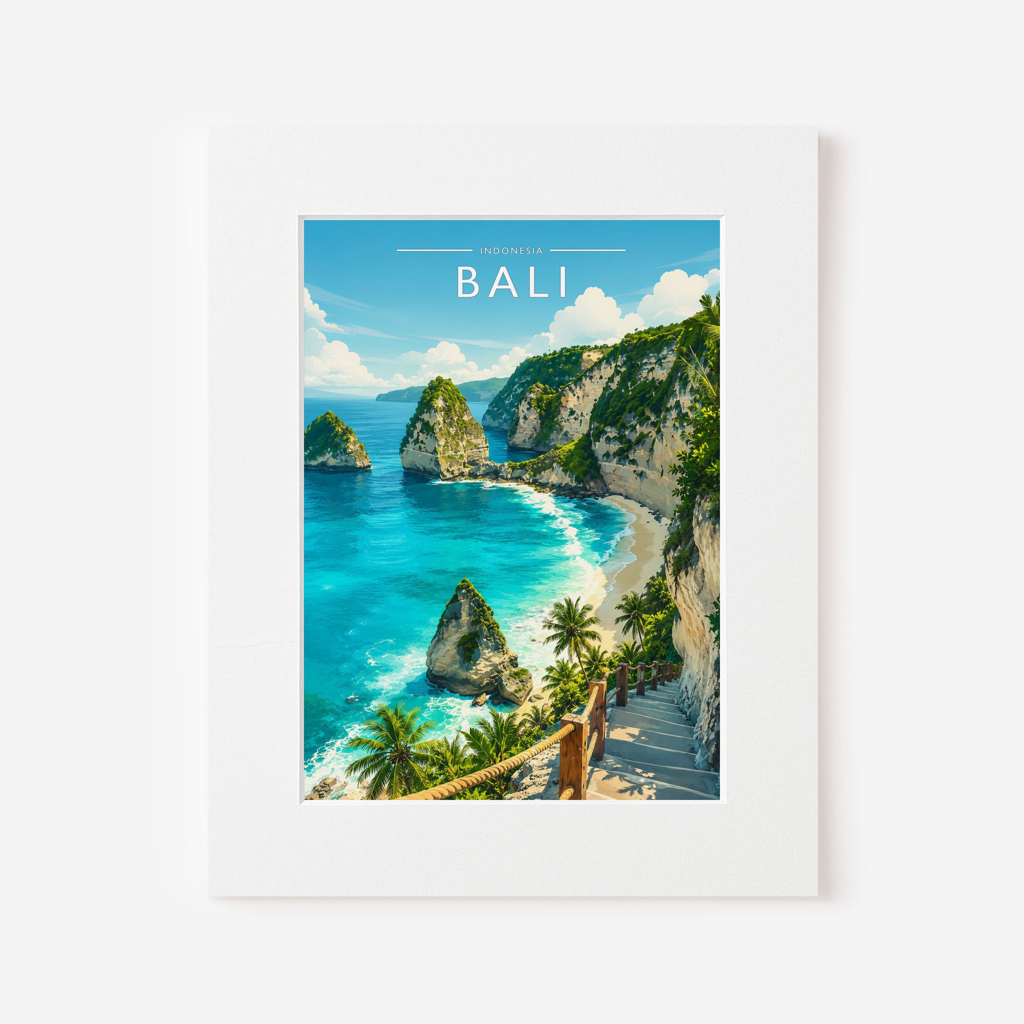 Bali #3 Travel Poster in a white mount