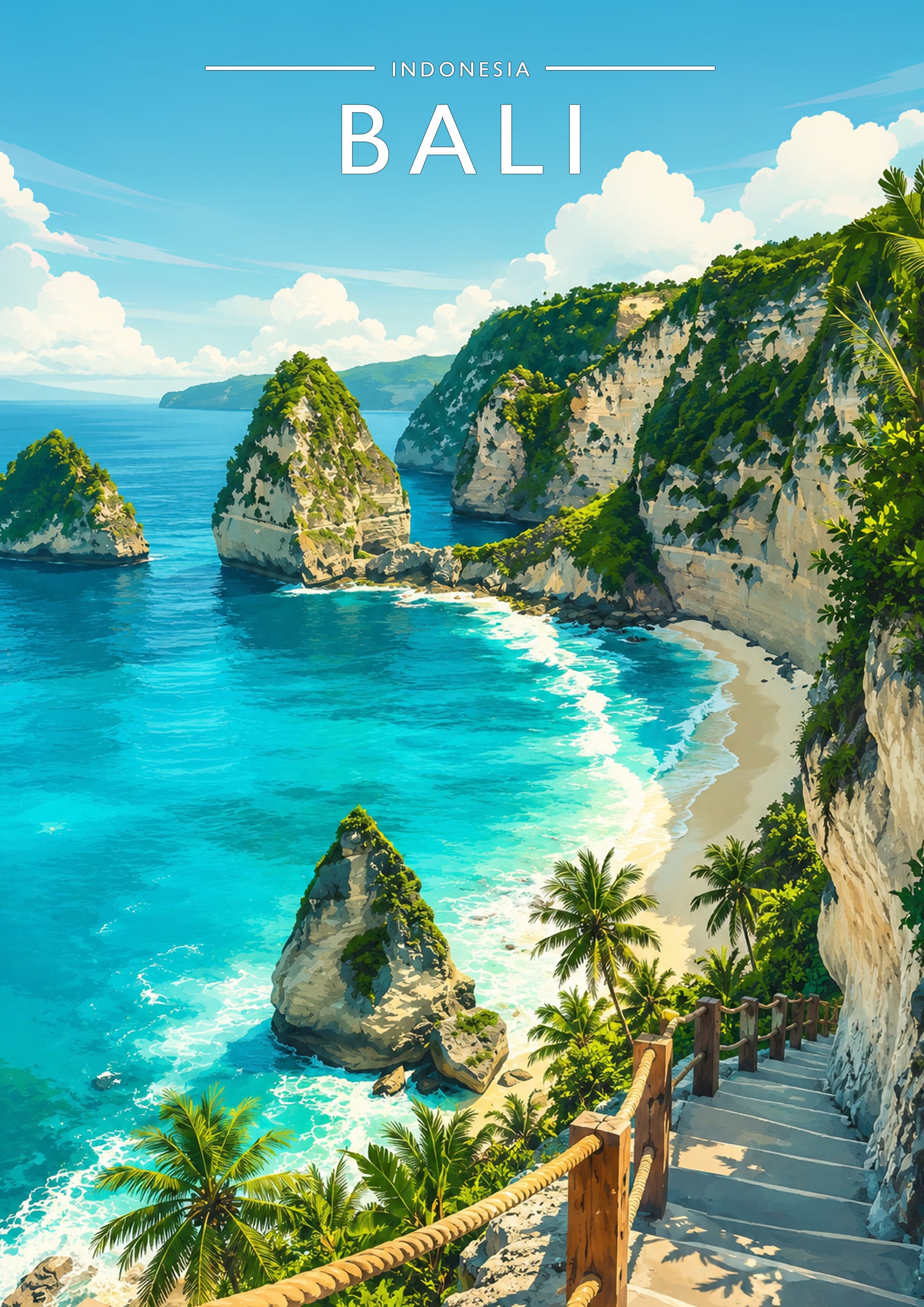 Bali #3 Travel Poster - A4 travel poster print
