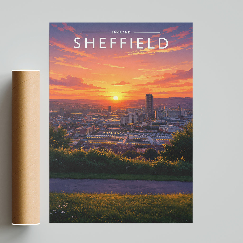 Sheffield #2 Travel Poster - fine art print with shipping tube