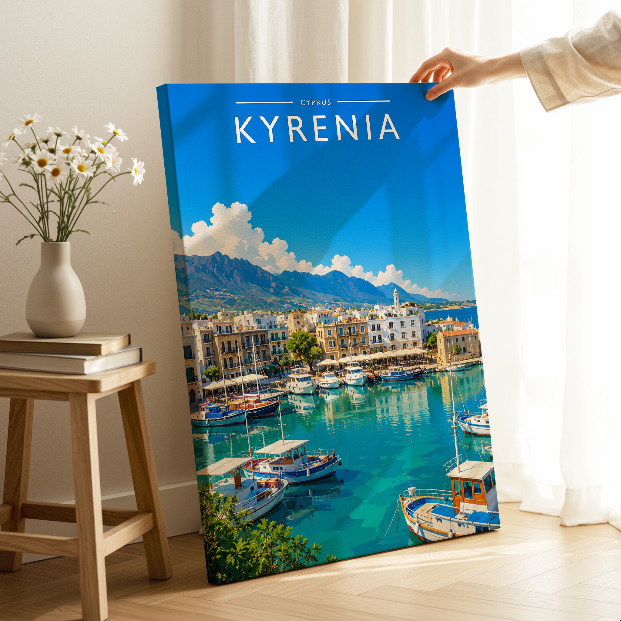 Kyrenia Travel Poster as a gallery-wrapped canvas