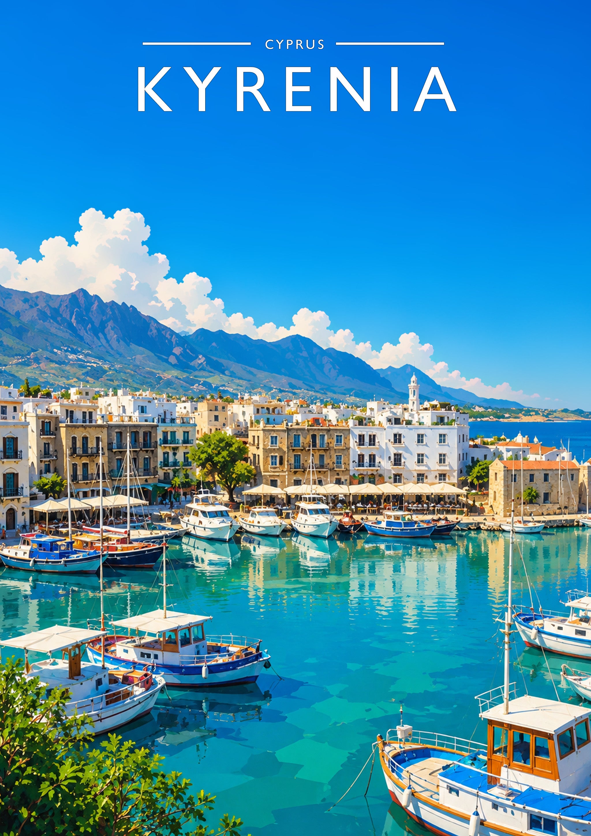 Kyrenia Travel Poster - A4 travel poster print