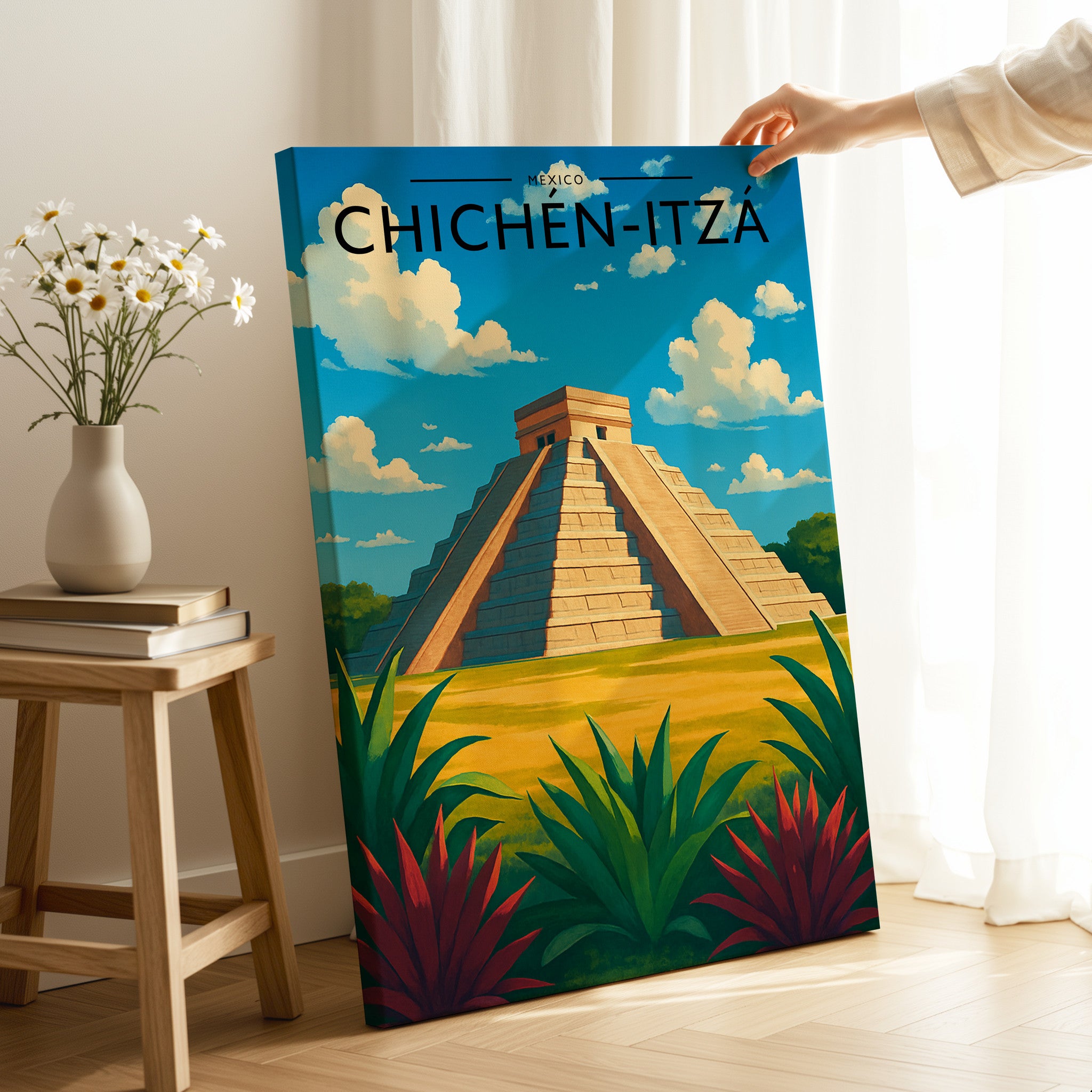Chichén-Itzá Travel Poster as a gallery-wrapped canvas