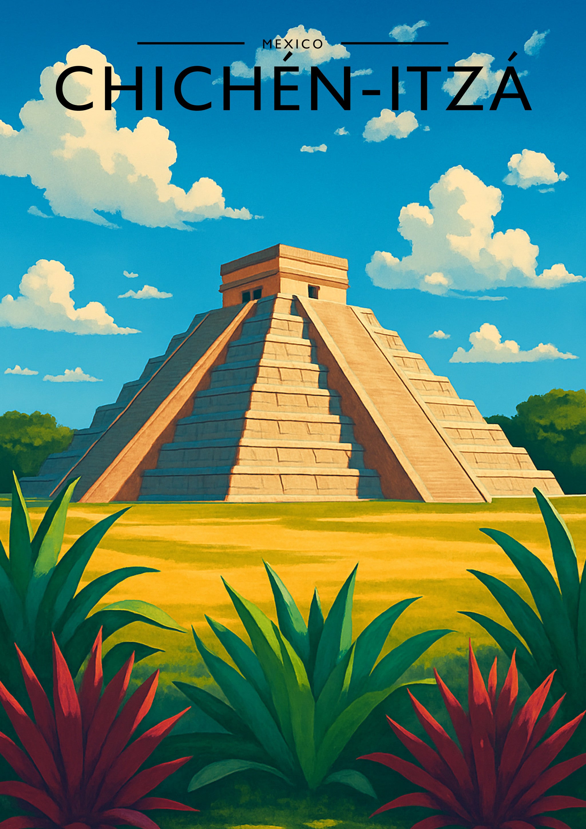 Chichén-Itzá Travel Poster - A4 travel poster print