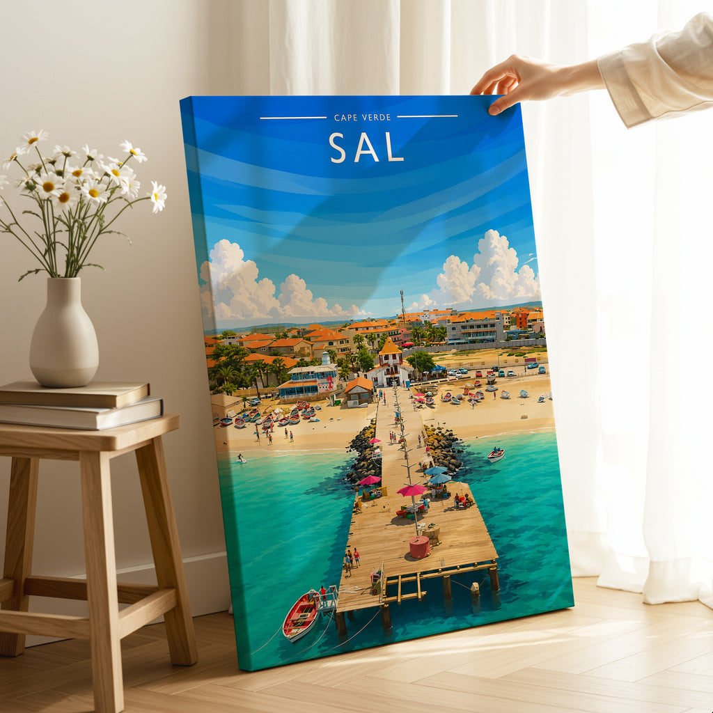 Sal Travel Poster as a gallery-wrapped canvas
