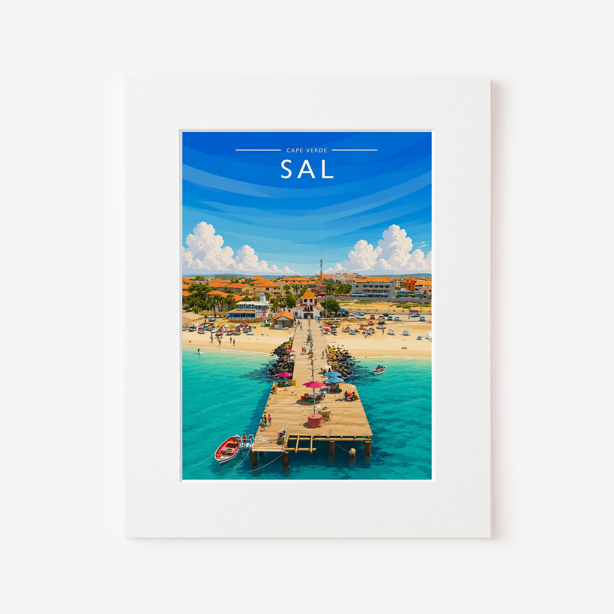 Sal Travel Poster in a white mount