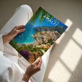 Amalfi Travel Poster - A4 print held in hand