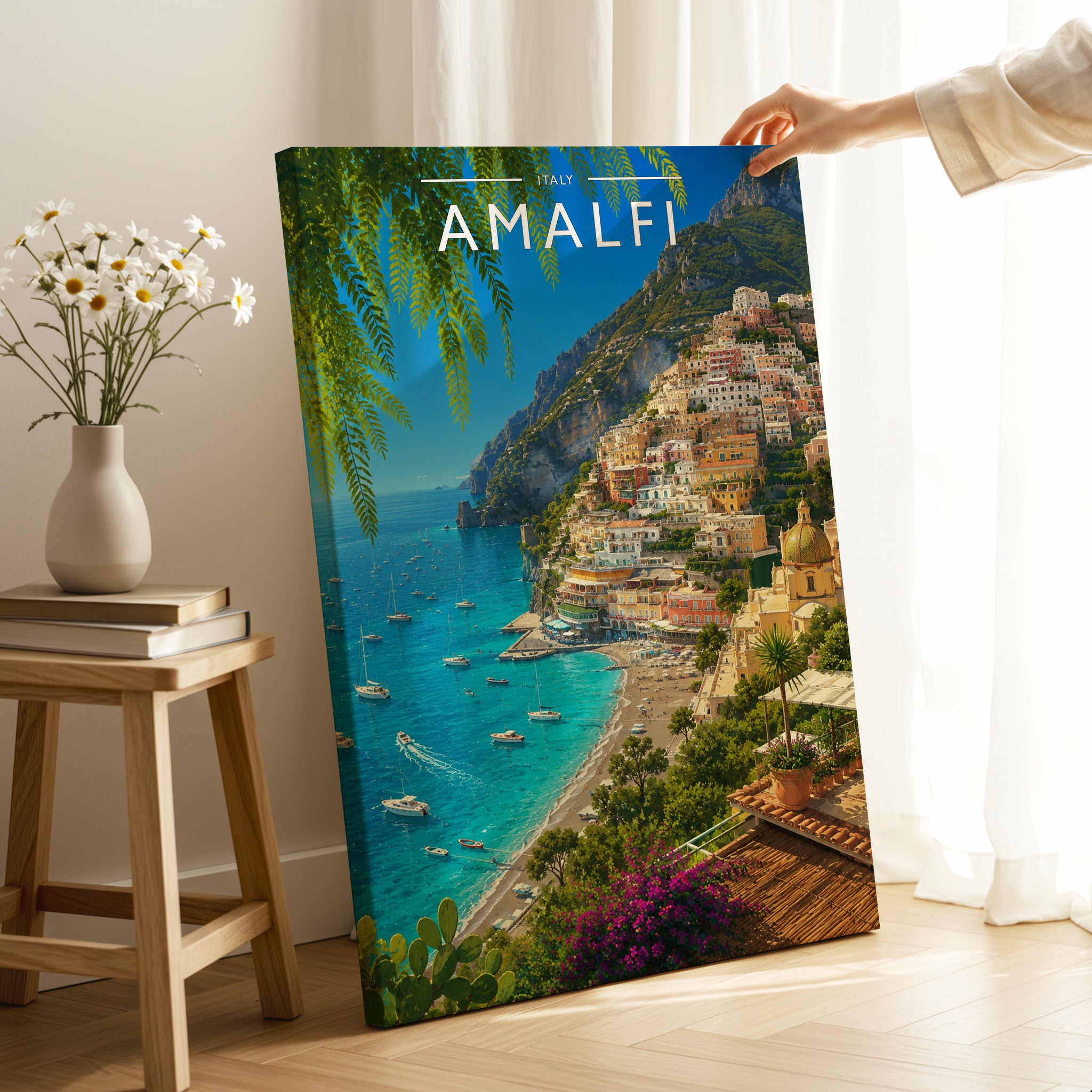 Amalfi Travel Poster as a gallery-wrapped canvas