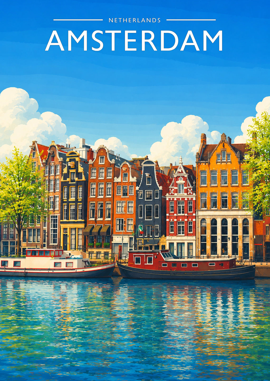 Amsterdam #5 Travel Poster - A4 travel poster print