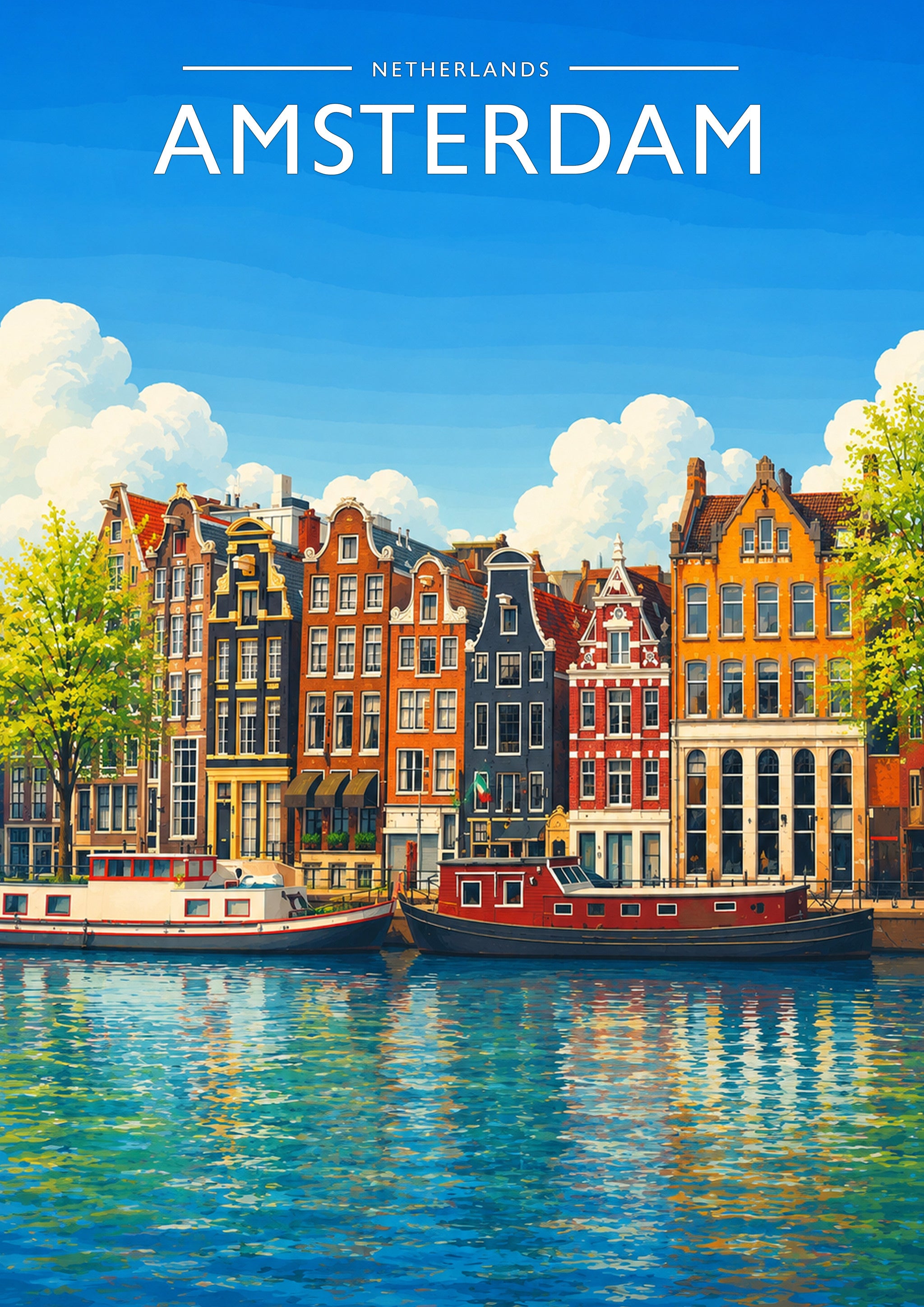 Amsterdam #5 Travel Poster - A4 travel poster print