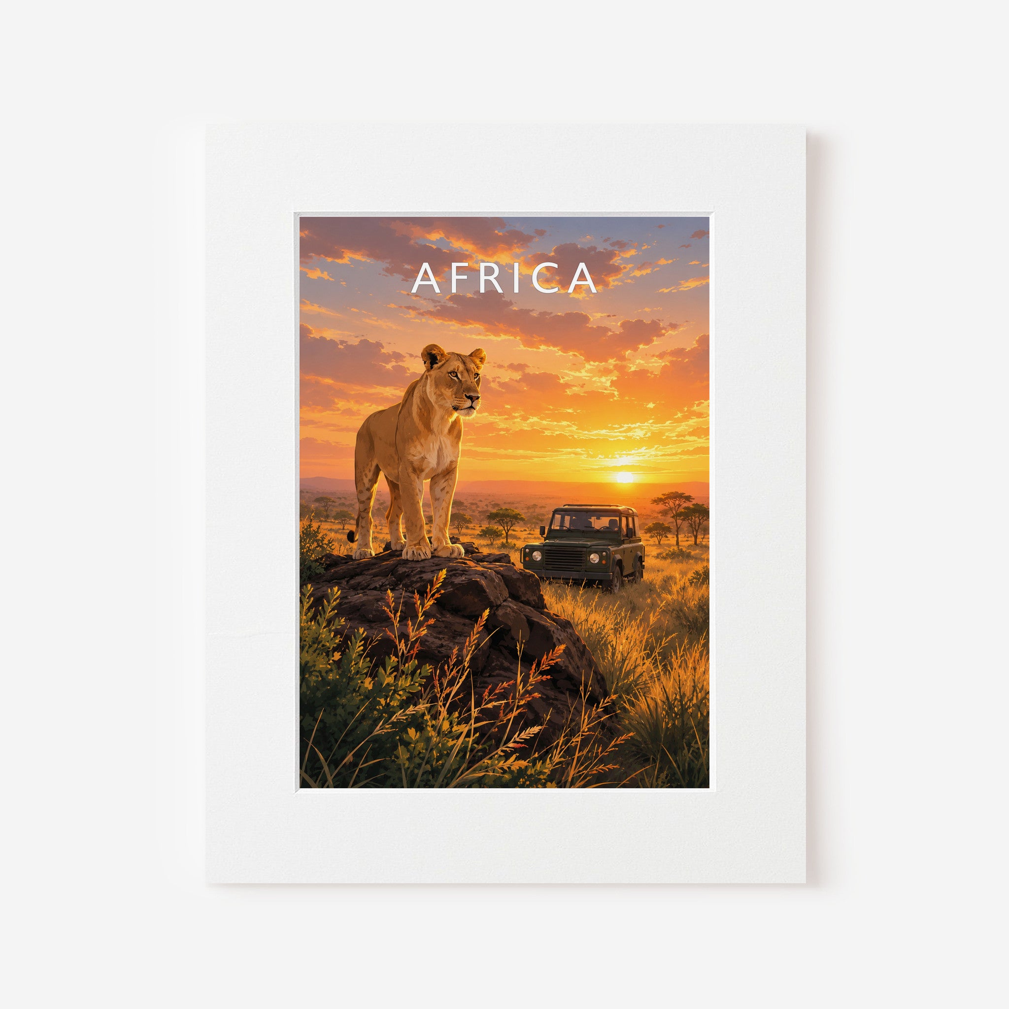 Africa Travel Poster in a white mount