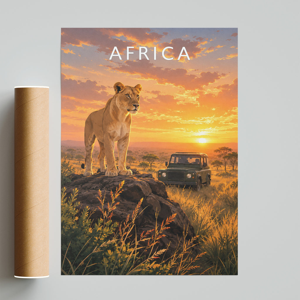 Africa Travel Poster - fine art print with shipping tube