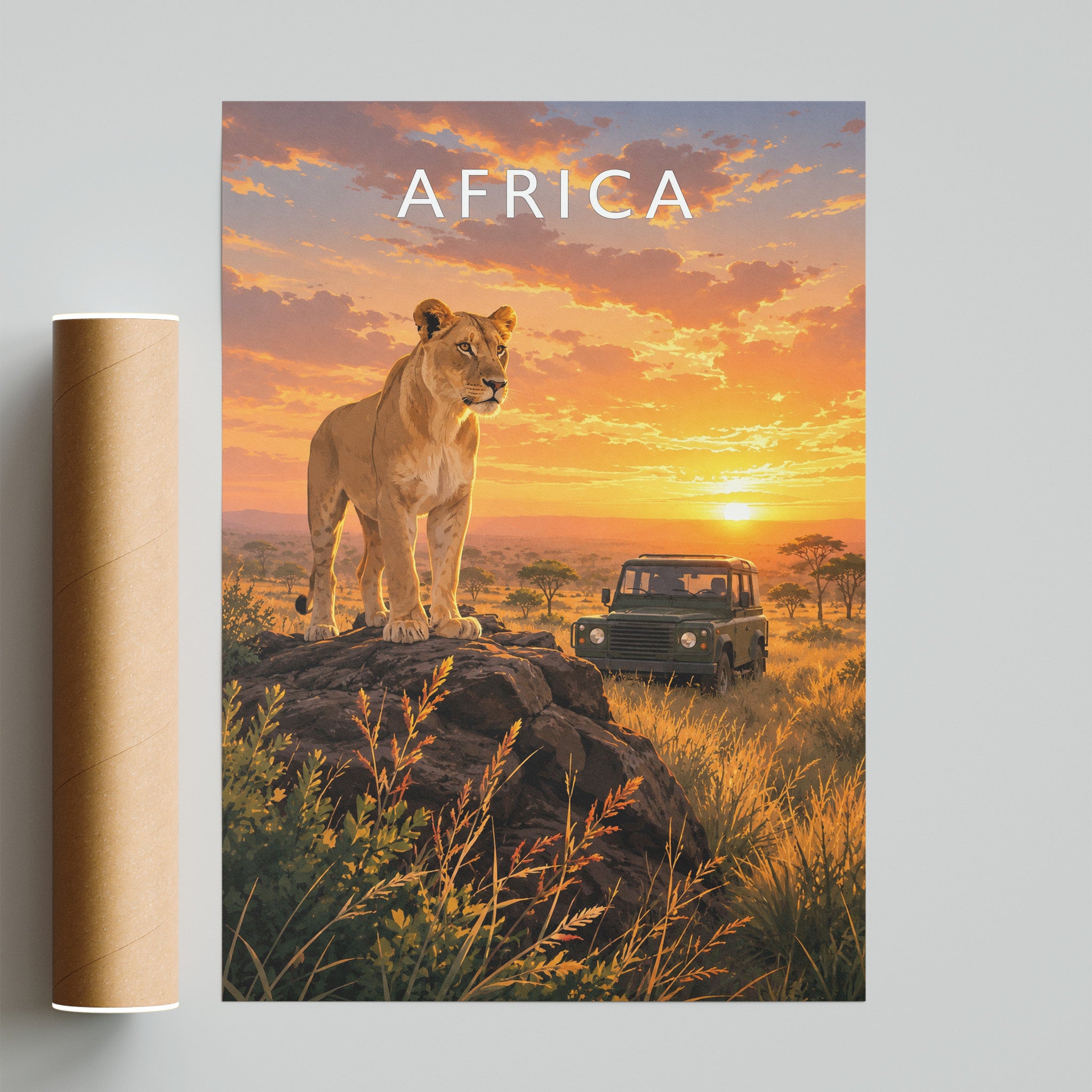 Africa Travel Poster - fine art print with shipping tube