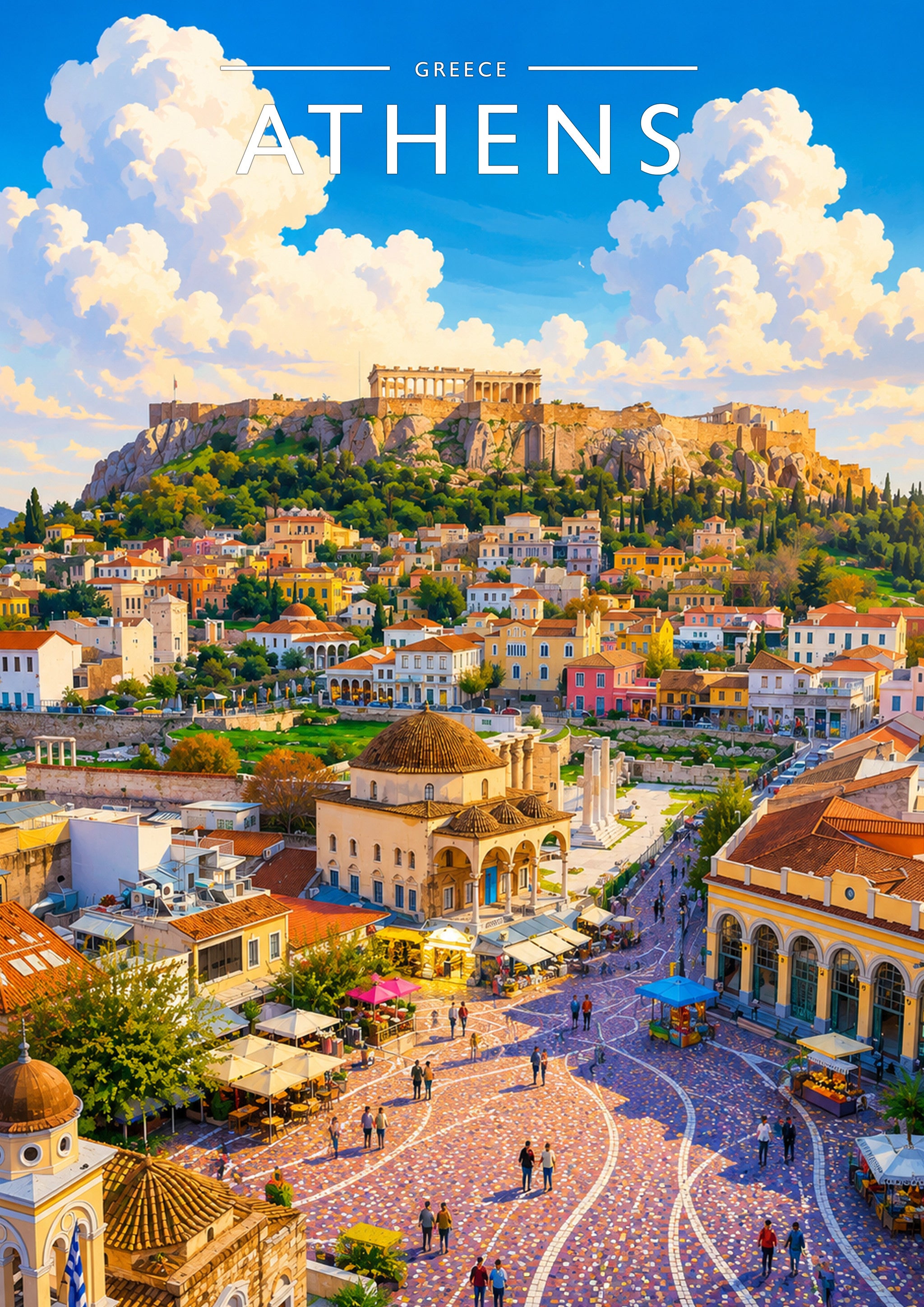 Athens #3 Travel Poster - A4 travel poster print
