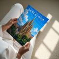 Barcelona #3 Travel Poster - A4 print held in hand