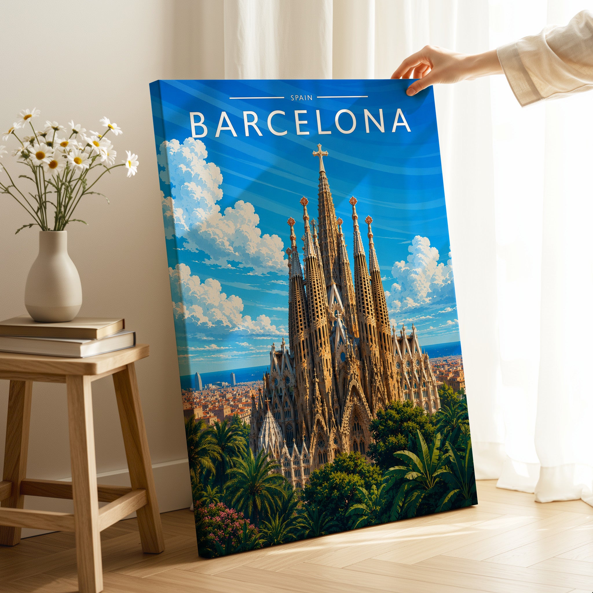 Barcelona #3 Travel Poster as a gallery-wrapped canvas