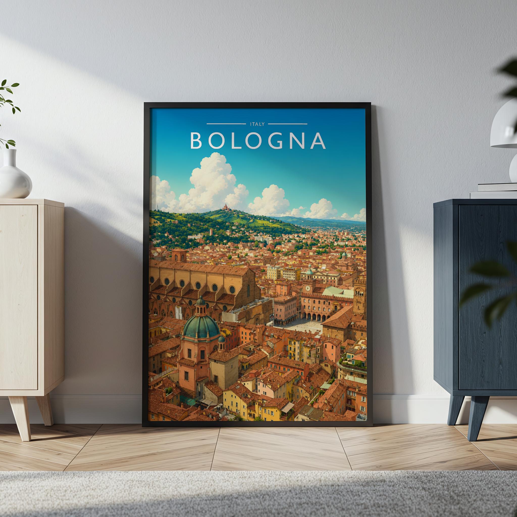 Bologna #2 Travel Poster in a black frame