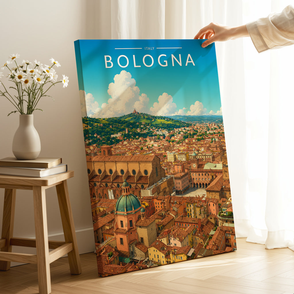 Bologna #2 Travel Poster as a gallery-wrapped canvas
