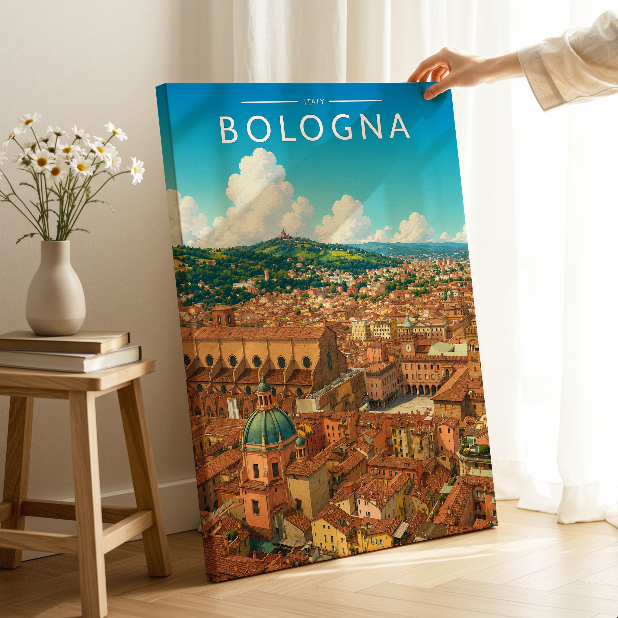 Bologna #2 Travel Poster as a gallery-wrapped canvas