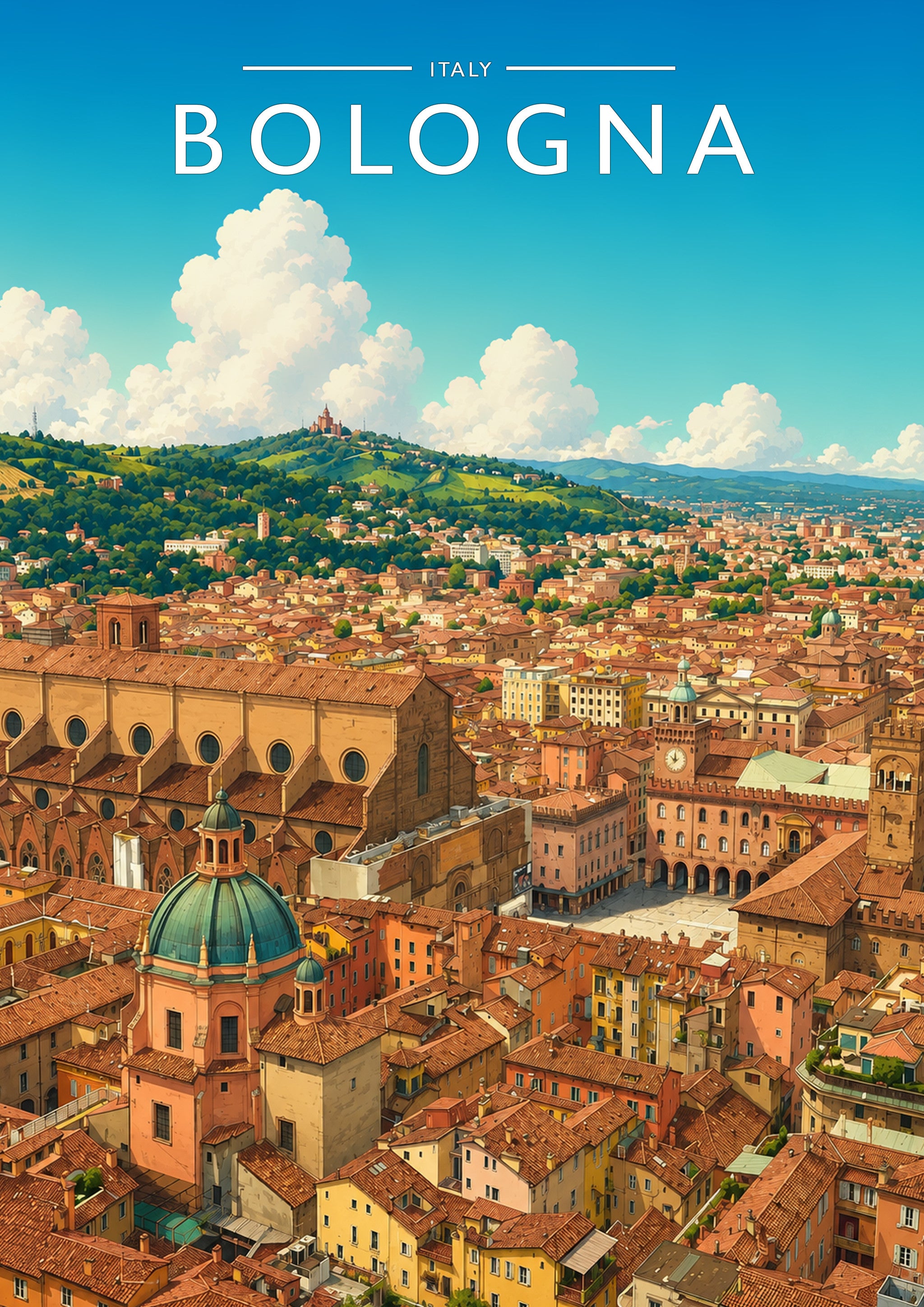 Bologna #2 Travel Poster - A4 travel poster print