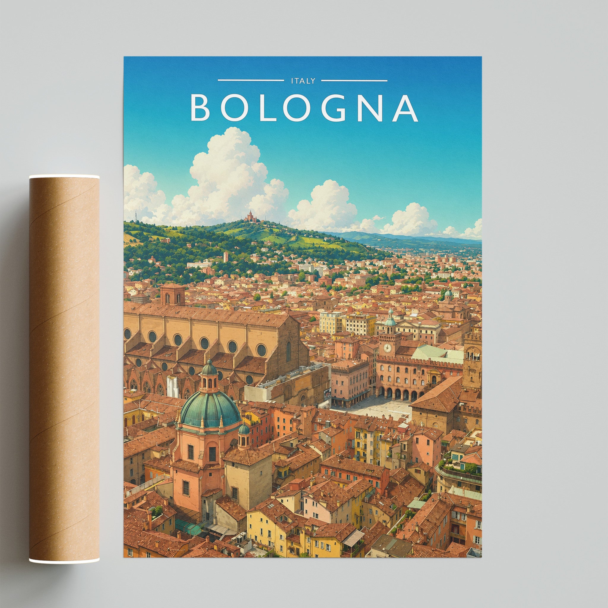 Bologna #2 Travel Poster - fine art print with shipping tube