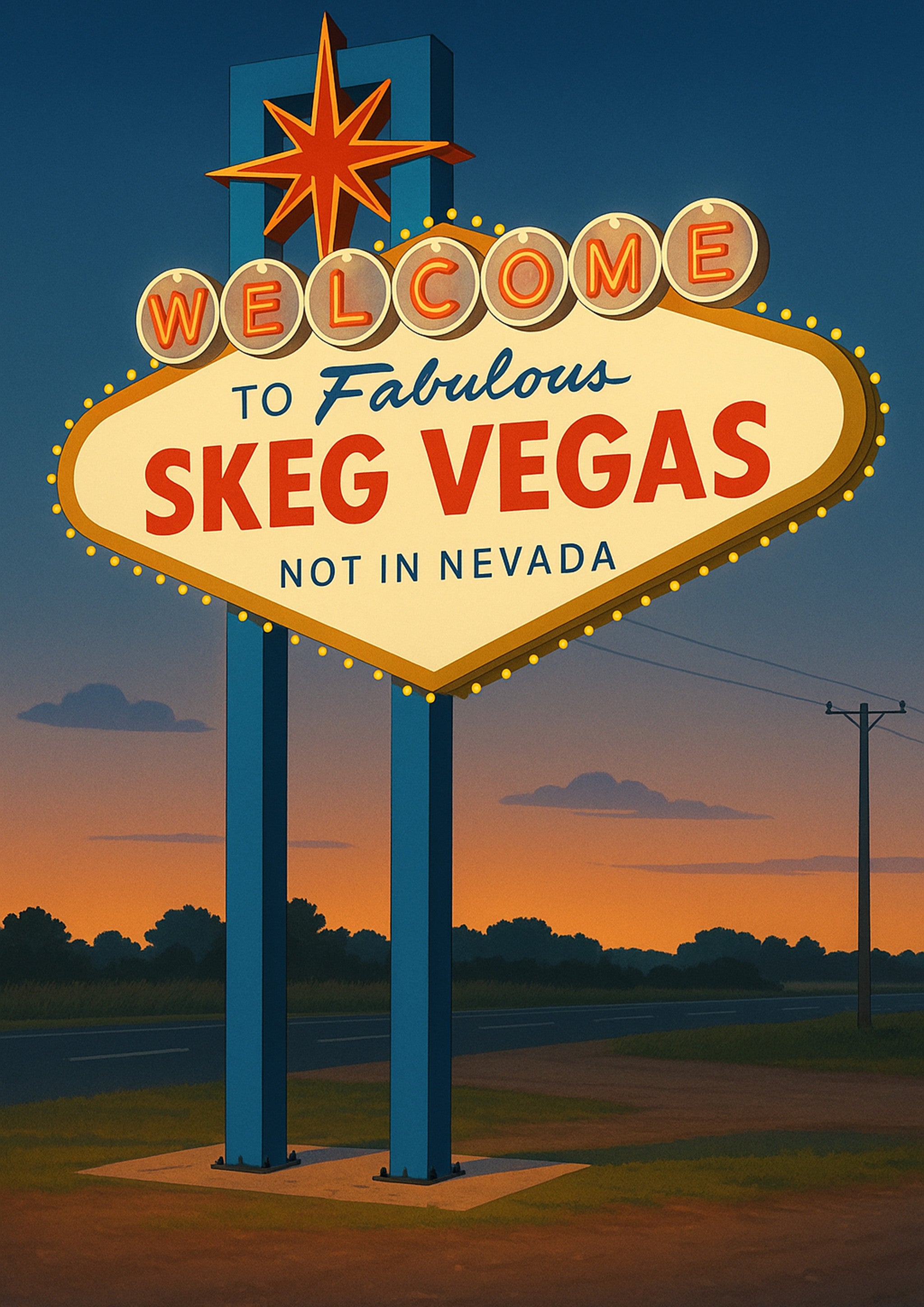 Skegness Travel Poster - A4 travel poster print