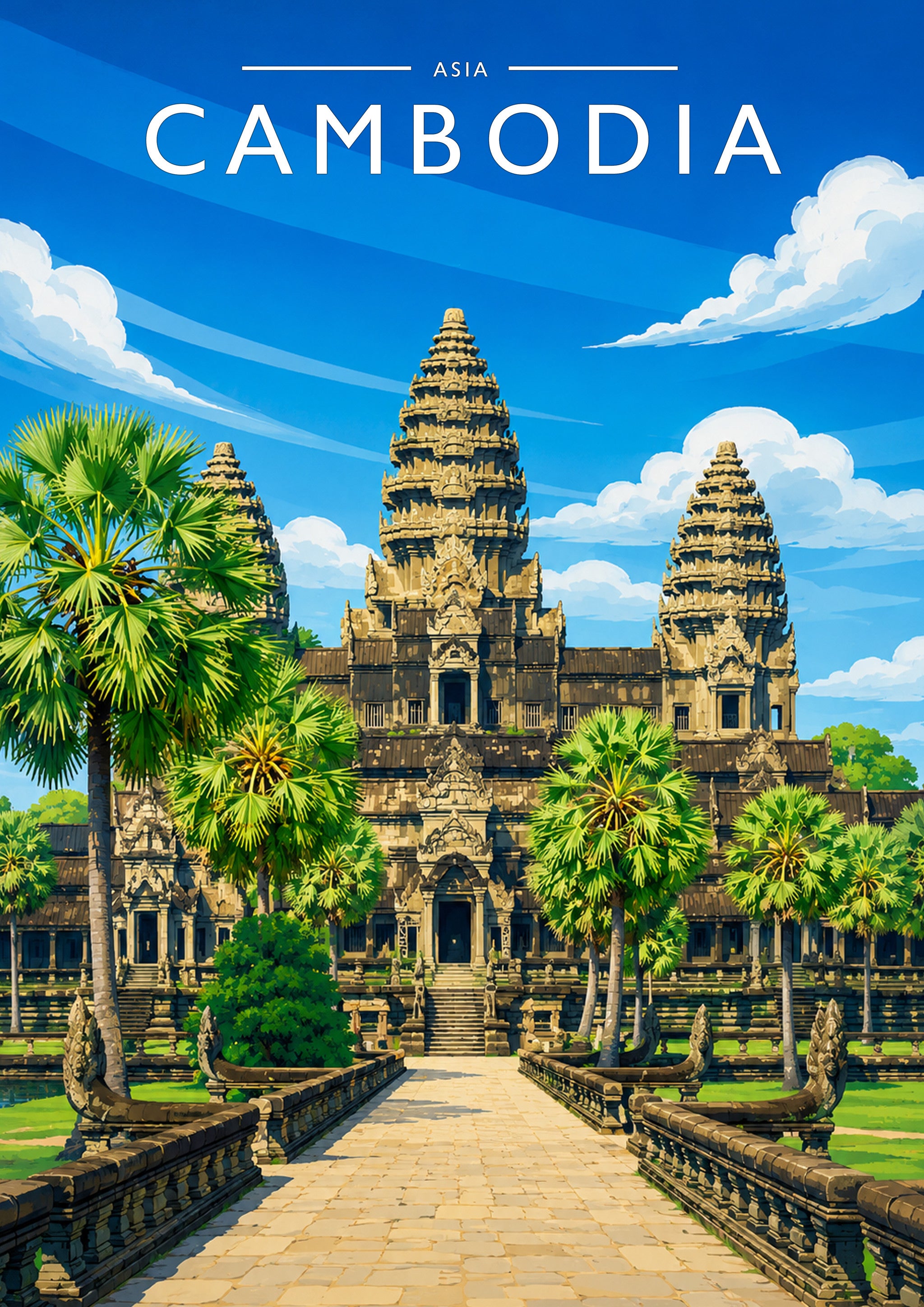 Cambodia Travel Poster - A4 travel poster print