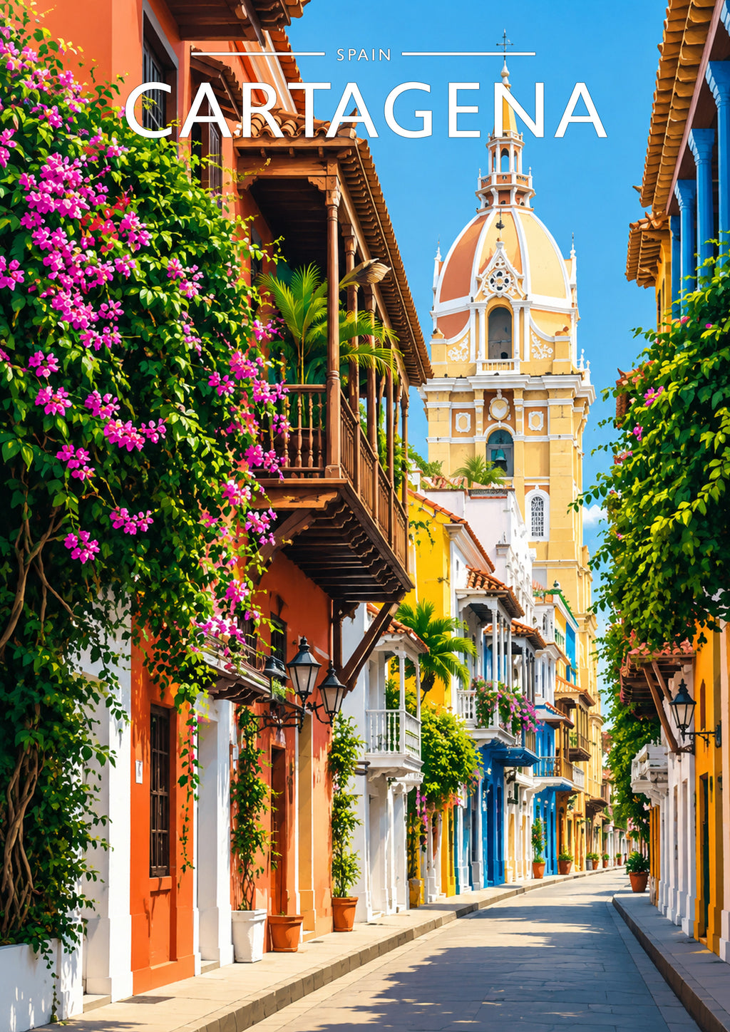 Cartagena Travel Poster - A4 travel poster print