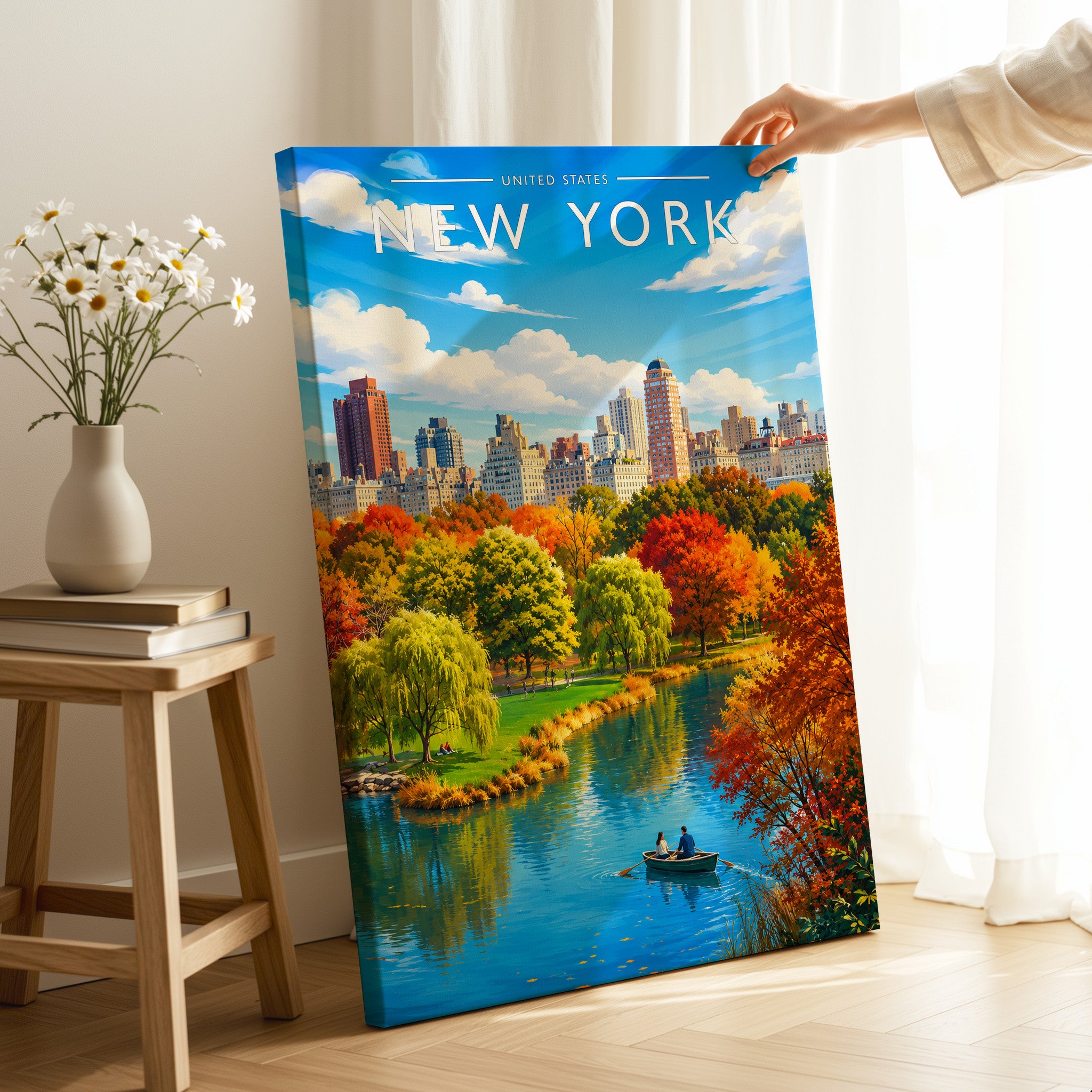 New York #5 Travel Poster as a gallery-wrapped canvas