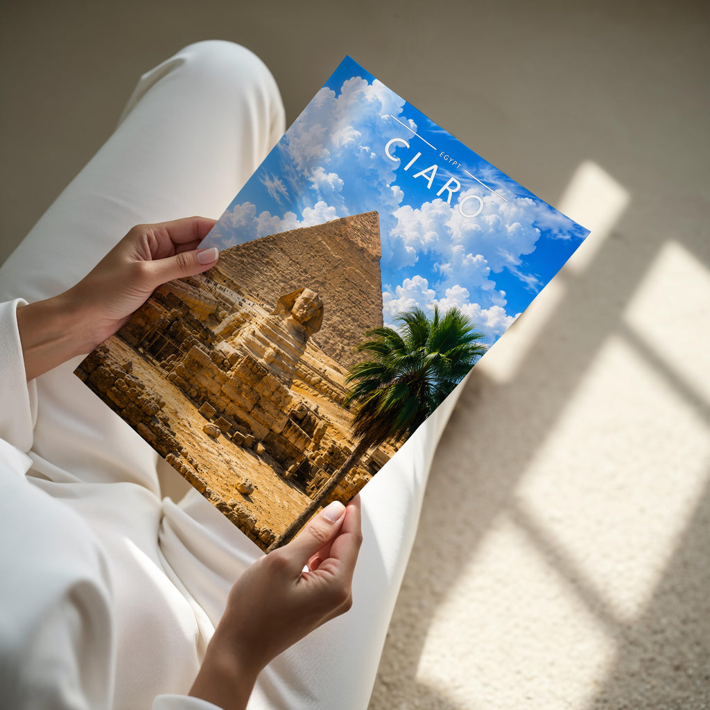 Cairo #2 Travel Poster - A4 print held in hand