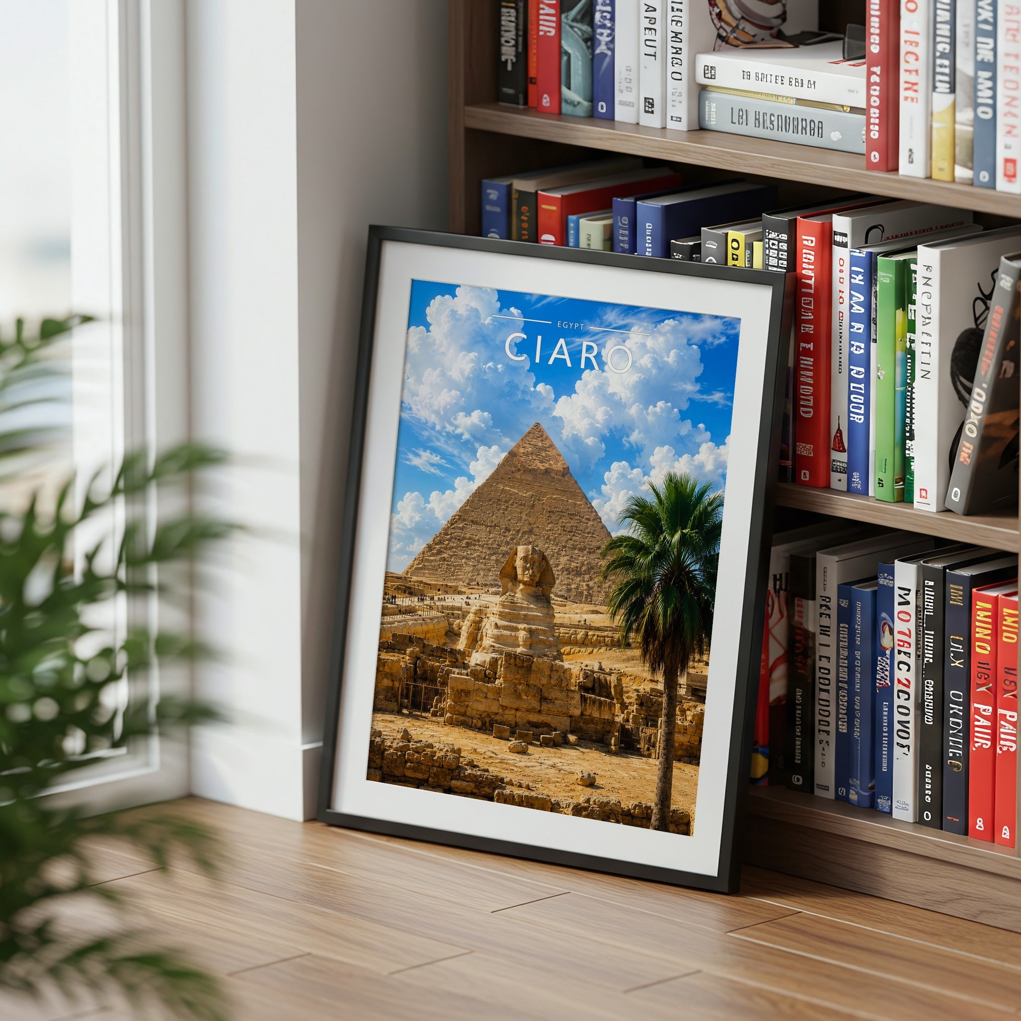 Cairo #2 Travel Poster mounted in a black frame