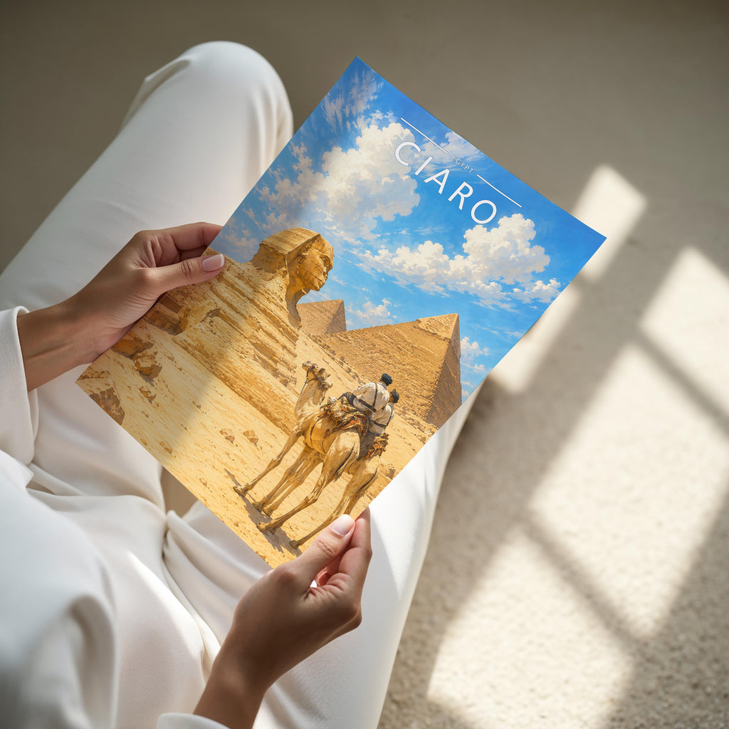 Cairo #3 Travel Poster - A4 print held in hand