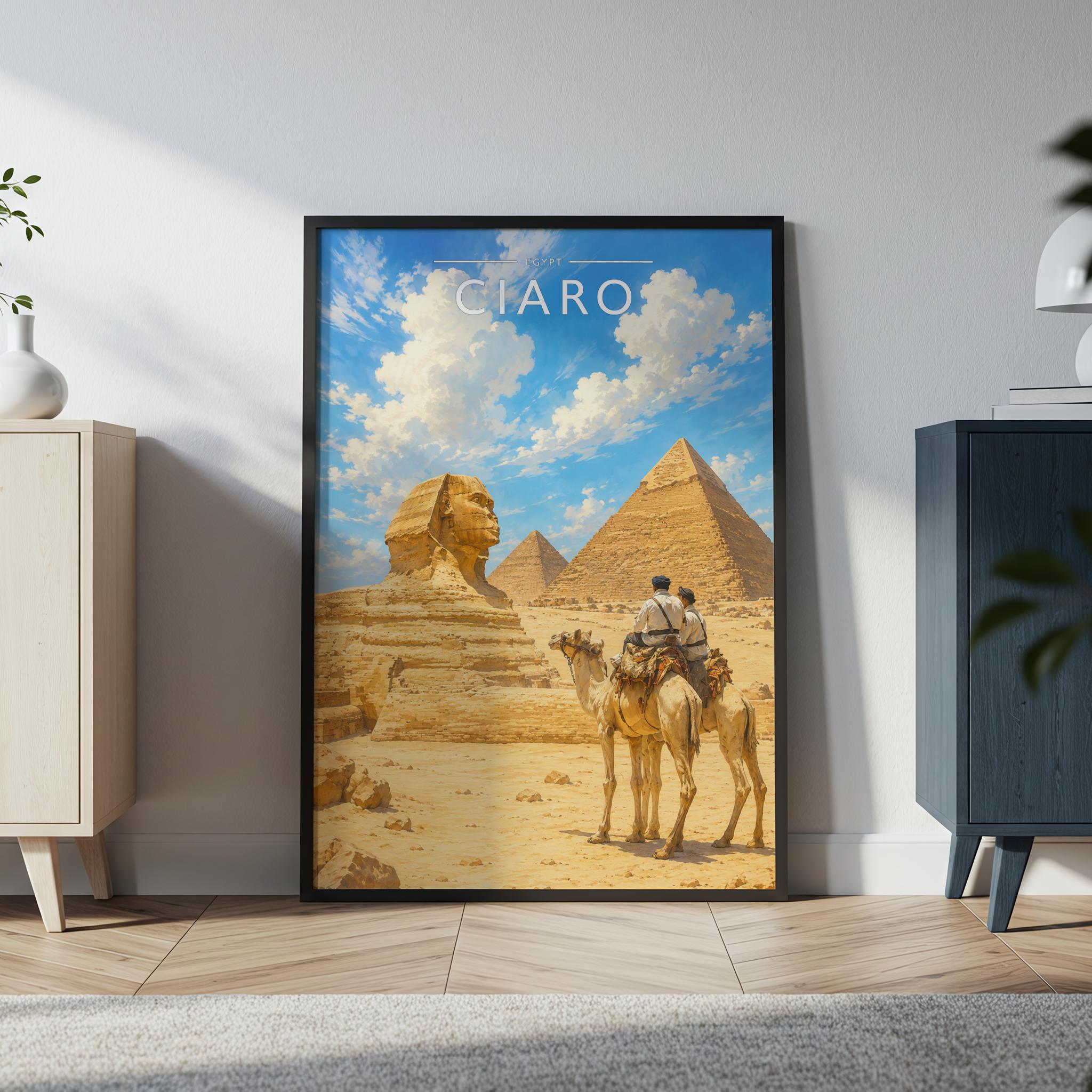 Cairo #3 Travel Poster in a black frame
