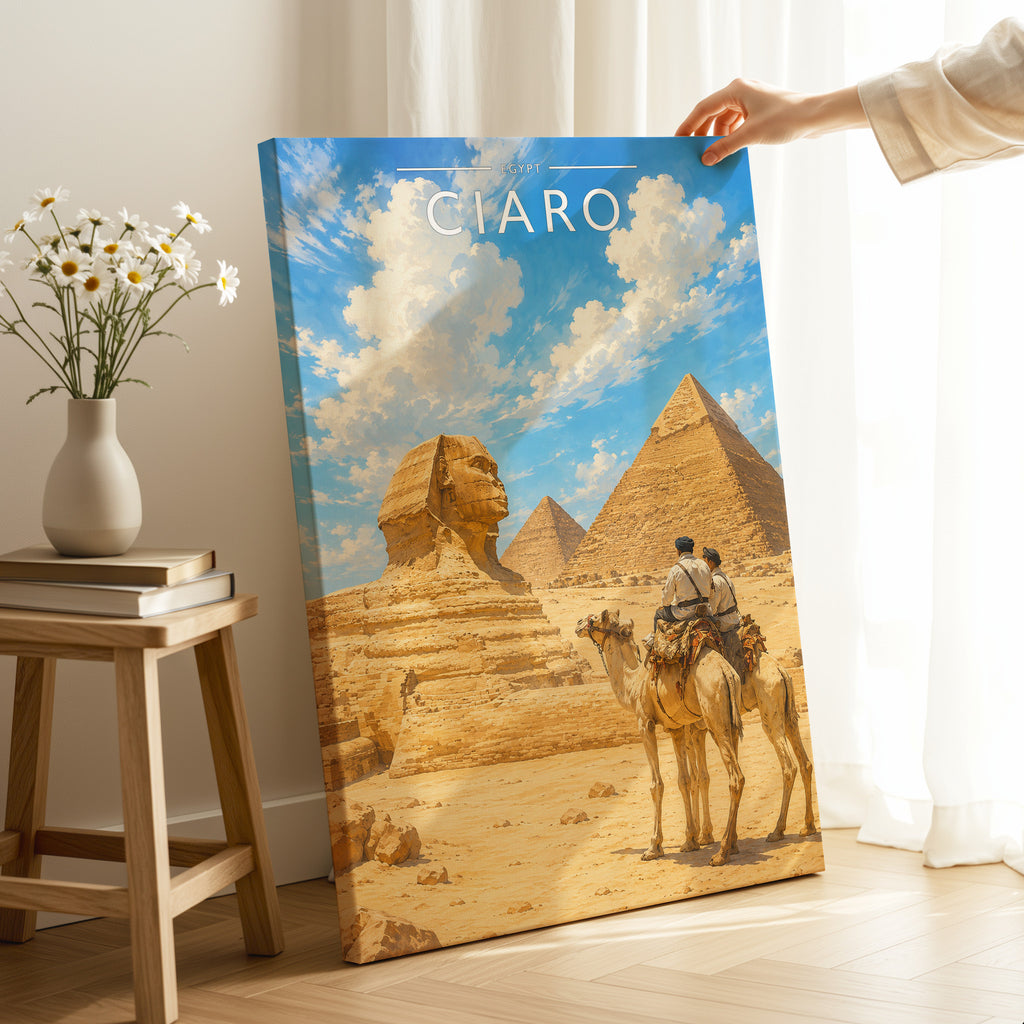 Cairo #3 Travel Poster as a gallery-wrapped canvas