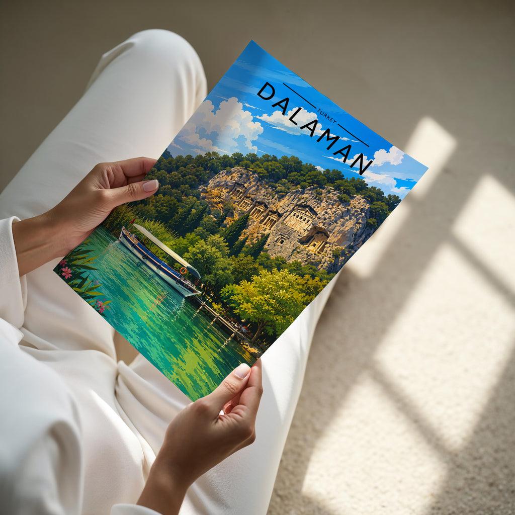 Dalaman #2 Travel Poster - A4 print held in hand