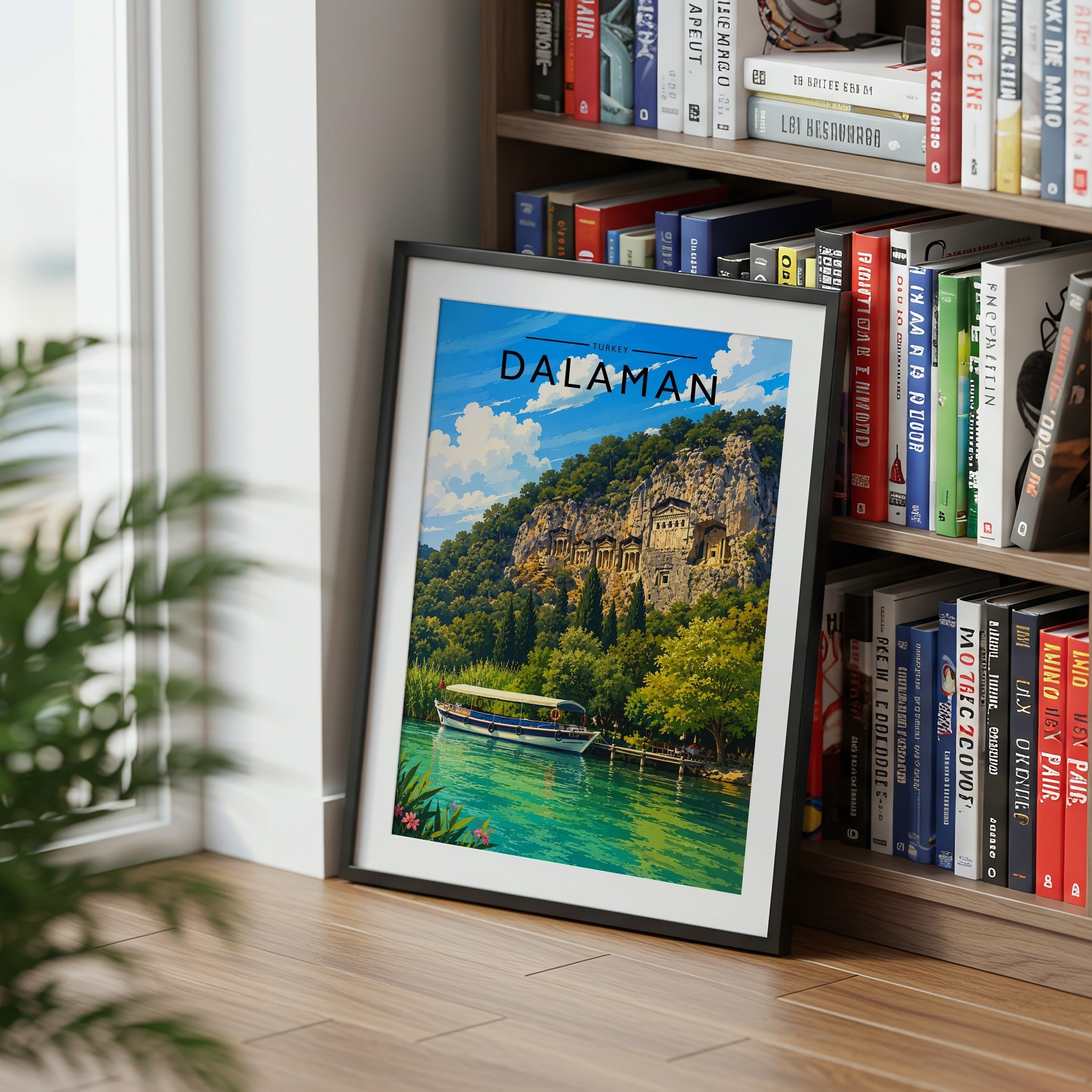 Dalaman #2 Travel Poster mounted in a black frame