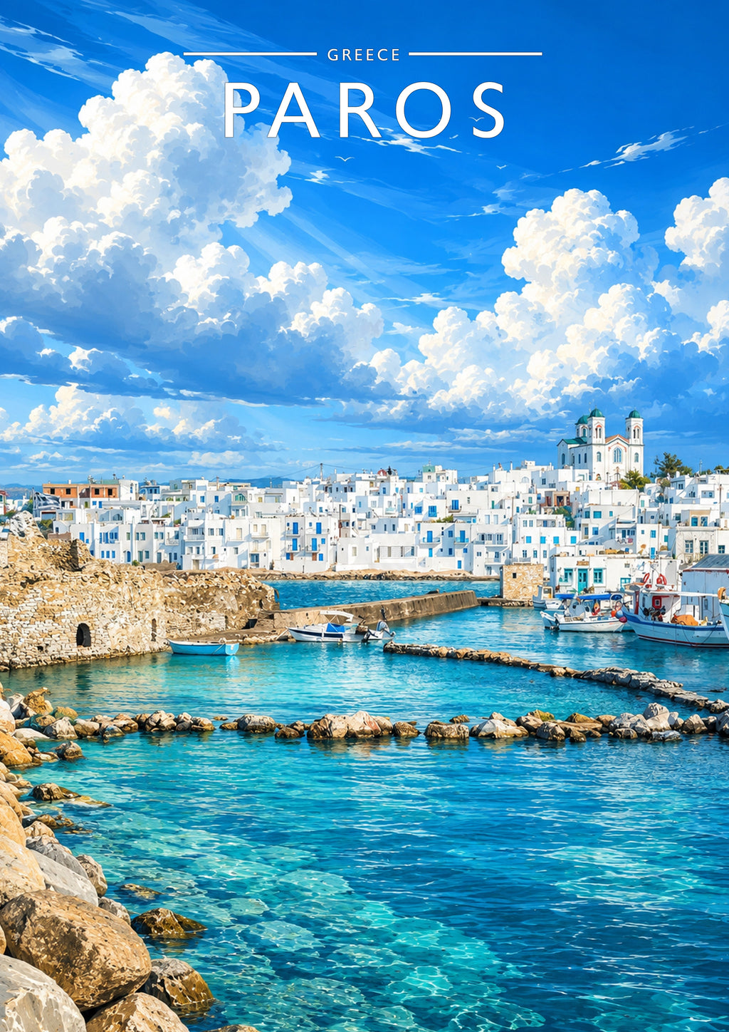 Paros #2 Travel Poster - A4 travel poster print