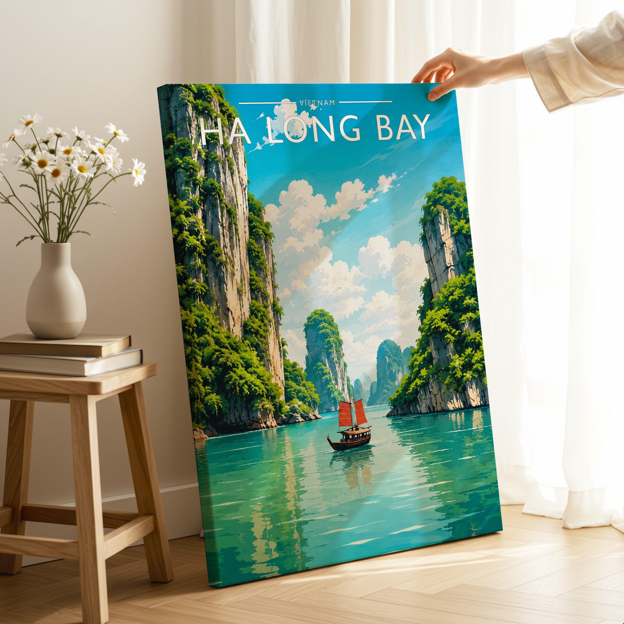 Ha Long Bay Travel Poster as a gallery-wrapped canvas