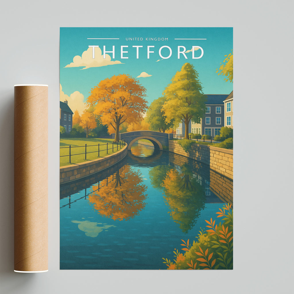 Thetford Travel Poster - fine art print with shipping tube