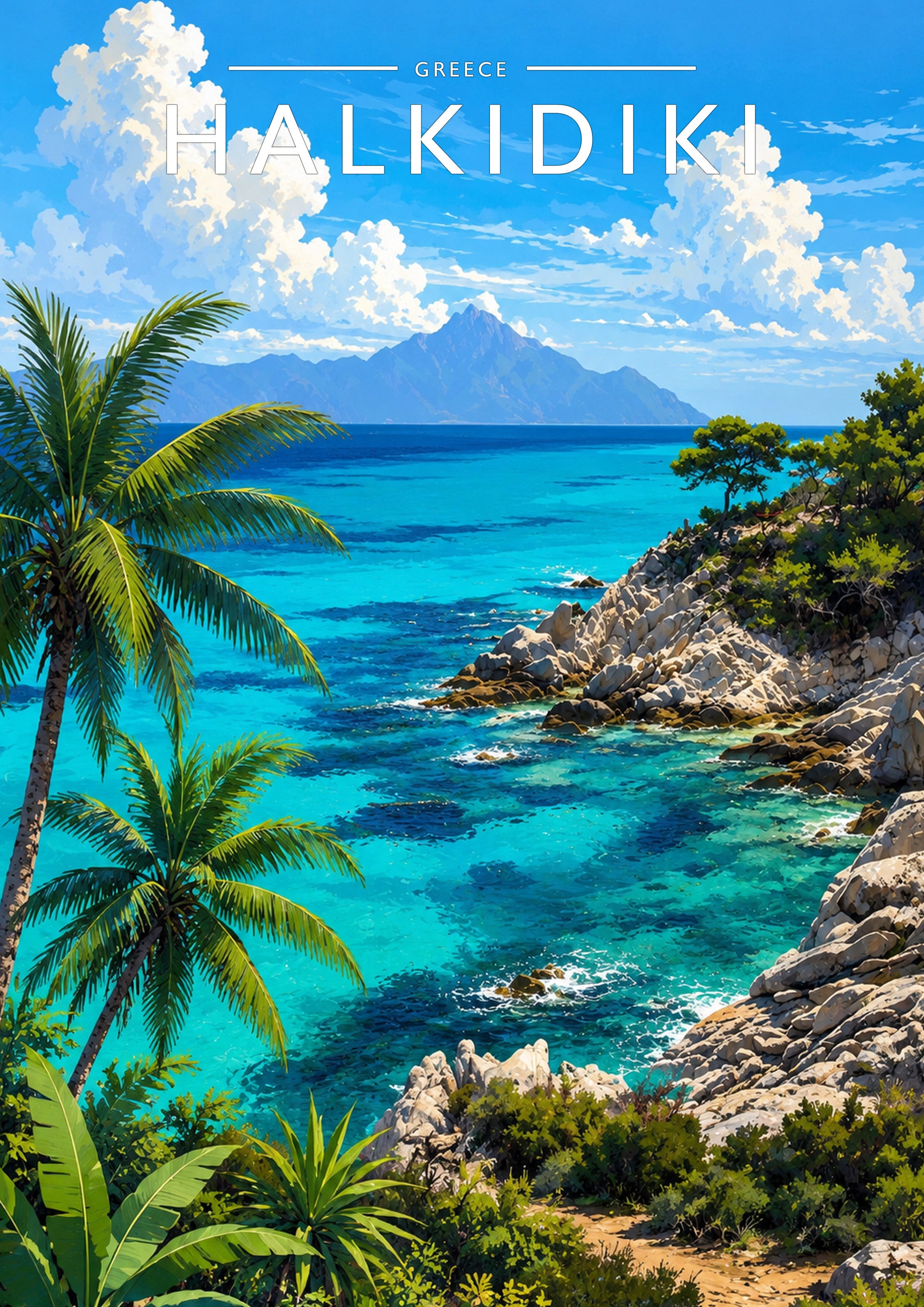 Halkidiki #2 Travel Poster - A4 travel poster print