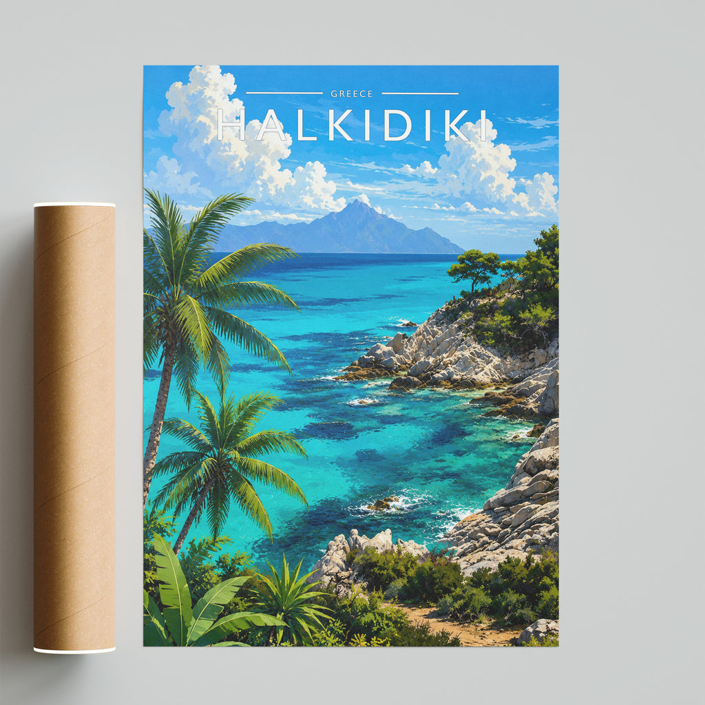Halkidiki #2 Travel Poster - fine art print with shipping tube